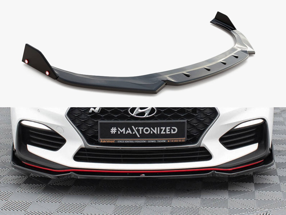 Front Splitter V.6 + Flaps compatible with Hyundai i30 N Mk3 Hatchback / Fastback