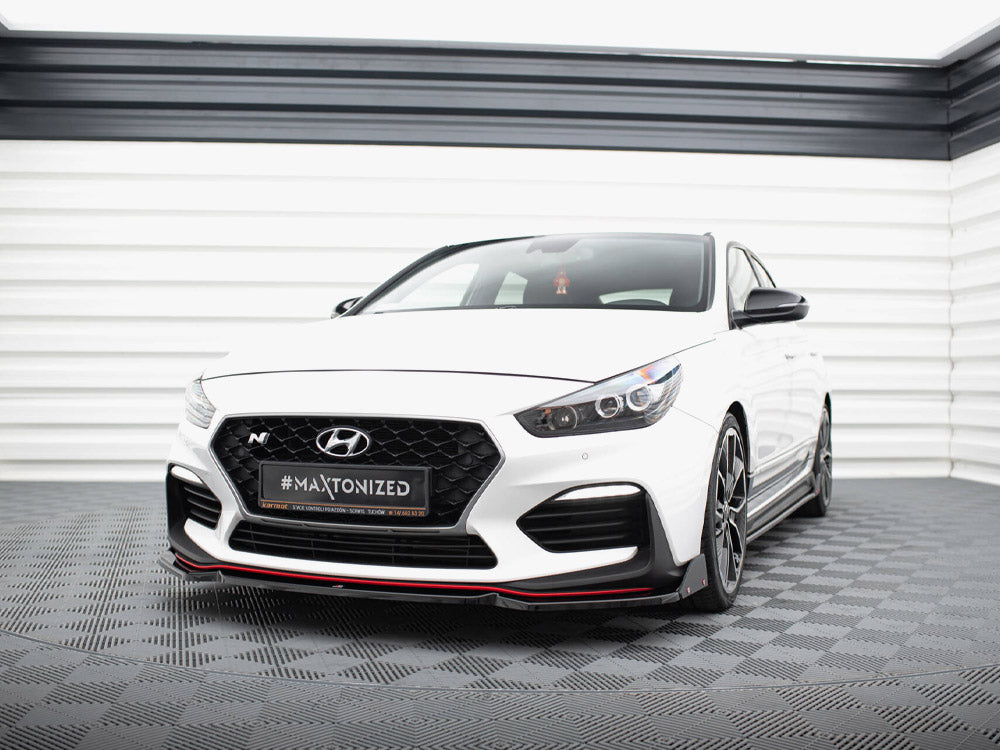 Front Splitter V.6 + Flaps compatible with Hyundai i30 N Mk3 Hatchback / Fastback