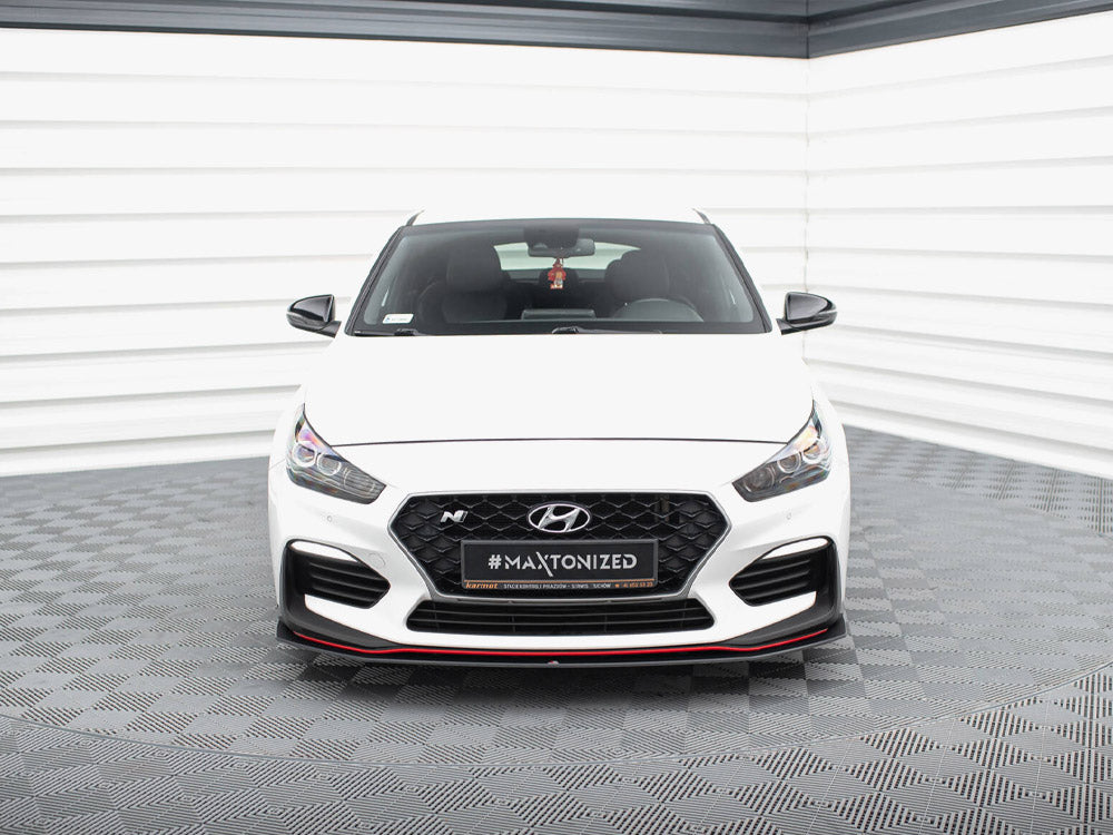 Street PRO Front Splitter compatible with Hyundai i30 N Mk3 Hatchback / Fastback - Black-Red
