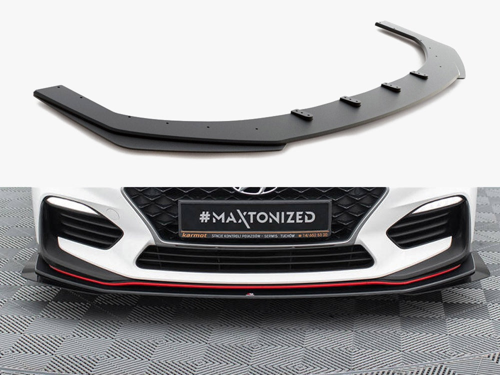 Street PRO Front Splitter + Flaps compatible with Hyundai i30 N Mk3 Hatchback / Fastback