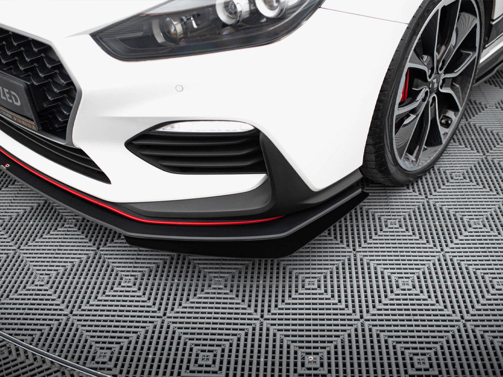 Street PRO Front Splitter + Flaps compatible with Hyundai i30 N Mk3 Hatchback / Fastback