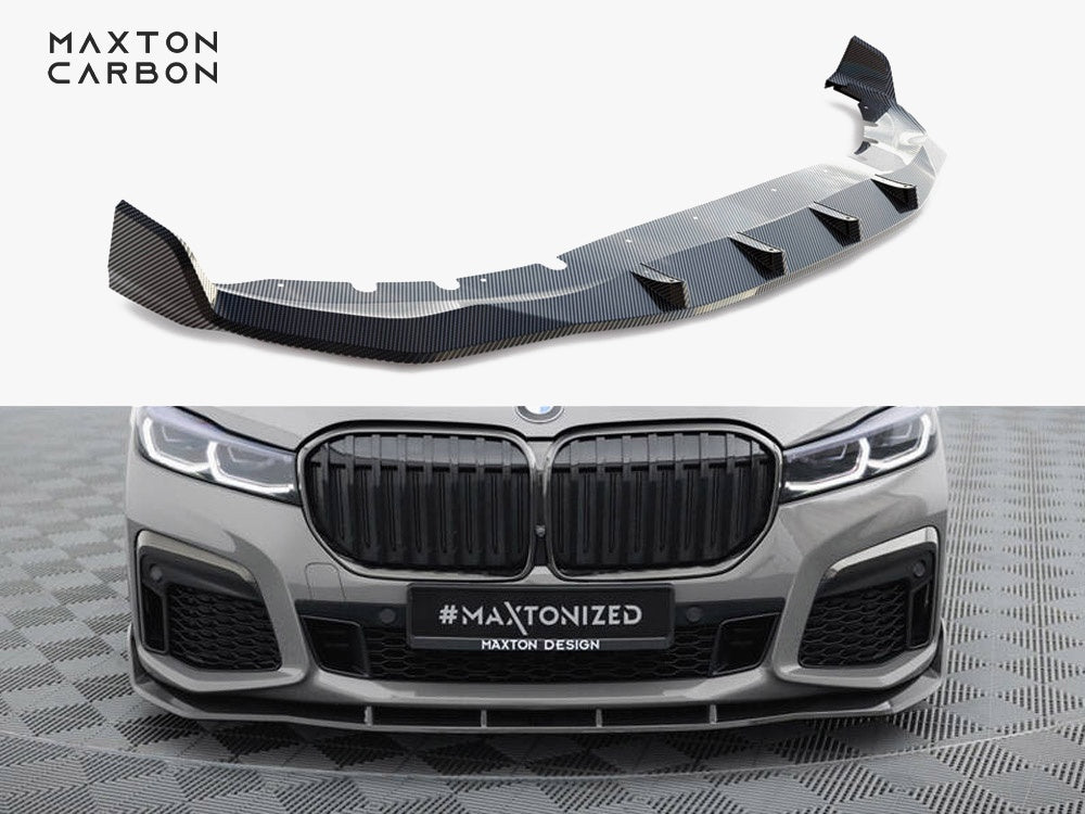 Prepreg Carbon Fiber Front Splitter + ABS Splitter compatible with BMW 7 M-Pack G11 Facelift