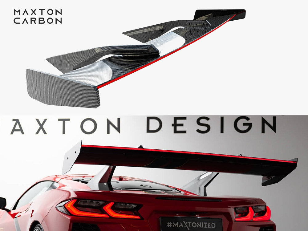 Carbon Spoiler + LED compatible with Chevrolet Corvette C8