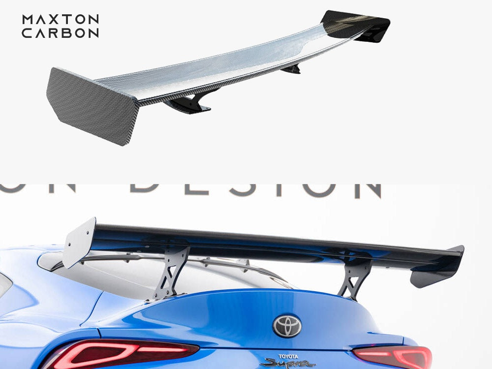 Carbon Spoiler With External Brackets Uprights compatible with Toyota Supra Mk5