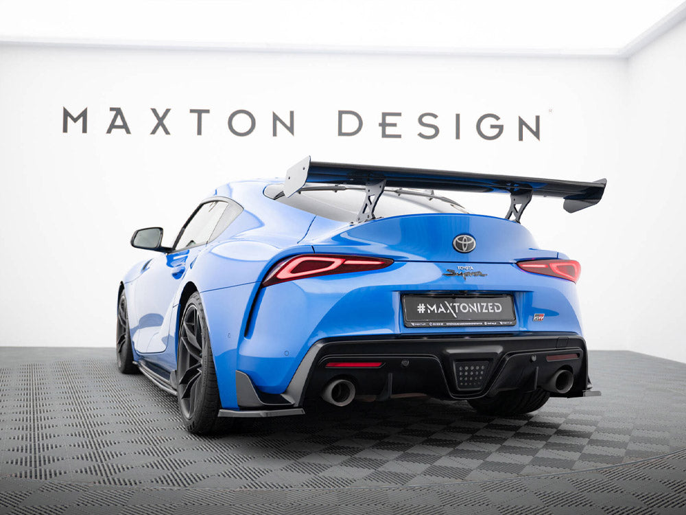 Carbon Spoiler With External Brackets Uprights compatible with Toyota Supra Mk5