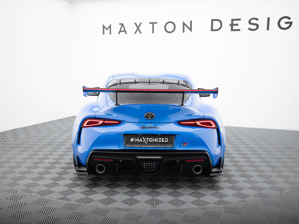 Carbon Spoiler With External Brackets Uprights + LED compatible with Toyota Supra Mk5