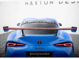Carbon Spoiler With External Brackets Uprights + LED compatible with Toyota Supra Mk5