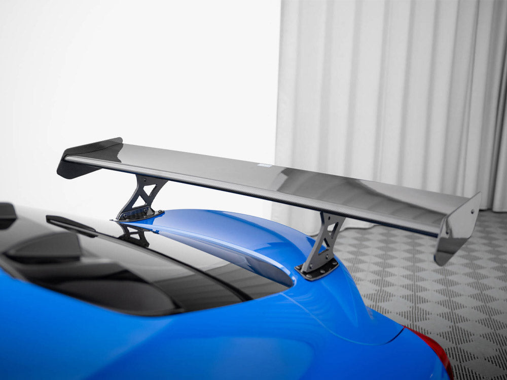 Carbon Spoiler With External Brackets Uprights + LED compatible with Toyota Supra Mk5
