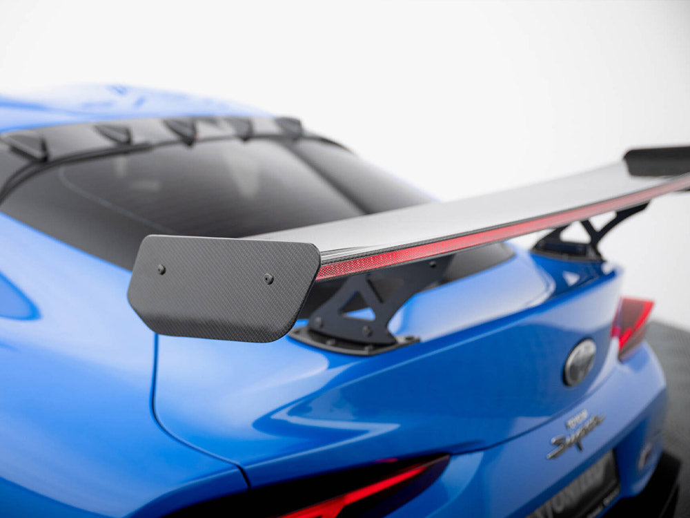 Carbon Spoiler With External Brackets Uprights + LED compatible with Toyota Supra Mk5