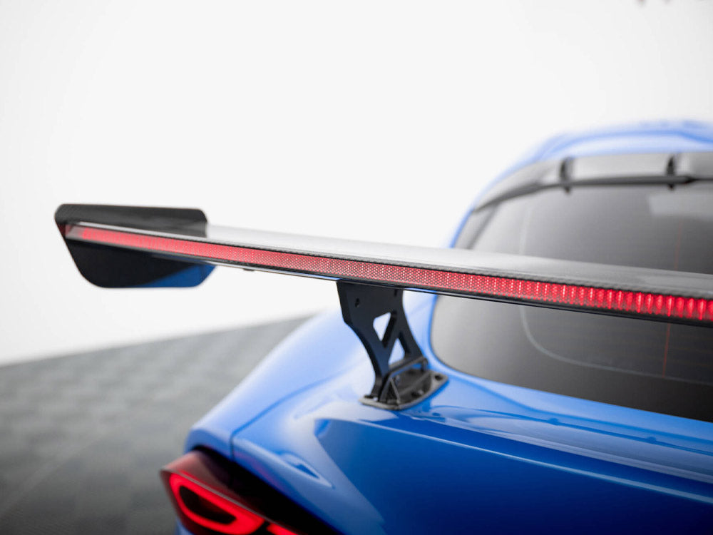 Carbon Spoiler With External Brackets Uprights + LED compatible with Toyota Supra Mk5