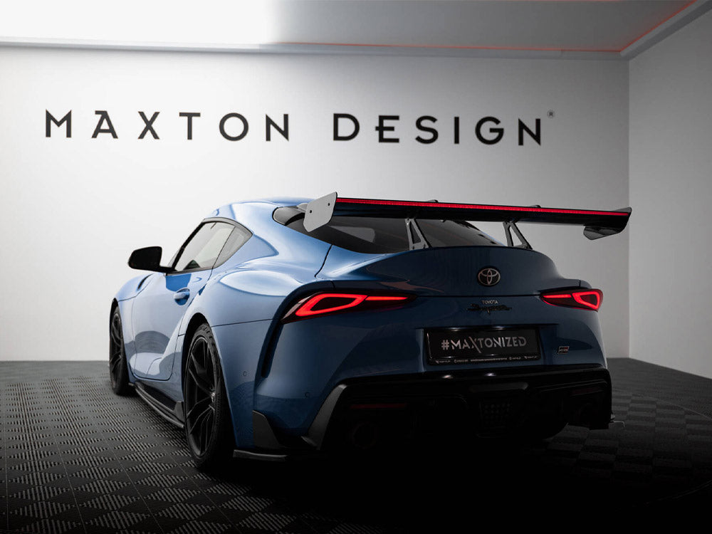 Carbon Spoiler With Upper Swan Mounting + LED compatible with Toyota Supra Mk5