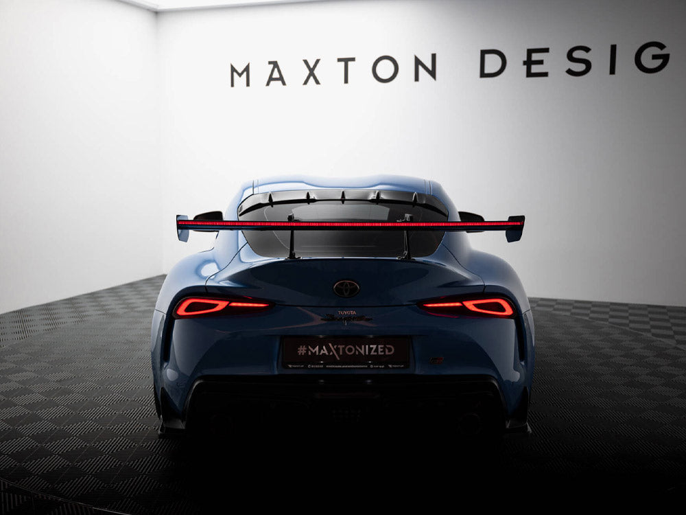 Carbon Spoiler With Upper Swan Mounting + LED compatible with Toyota Supra Mk5