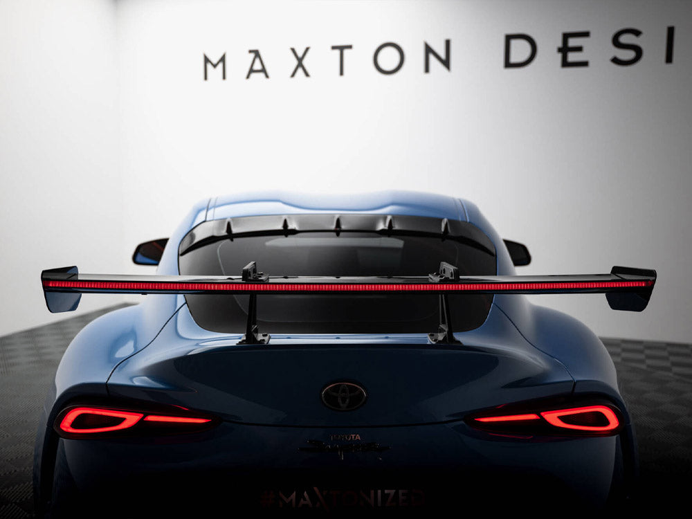 Carbon Spoiler With Upper Swan Mounting + LED compatible with Toyota Supra Mk5
