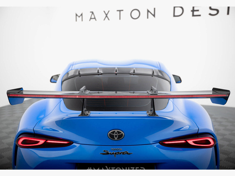 Carbon Spoiler With Upper Swan Mounting + LED compatible with Toyota Supra Mk5
