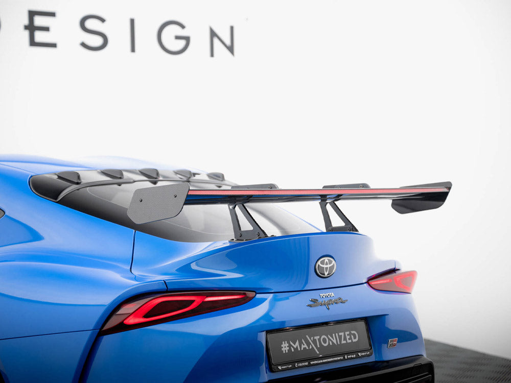 Carbon Spoiler With Upper Swan Mounting + LED compatible with Toyota Supra Mk5