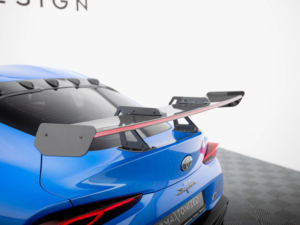 Carbon Spoiler With Upper Swan Mounting + LED compatible with Toyota Supra Mk5