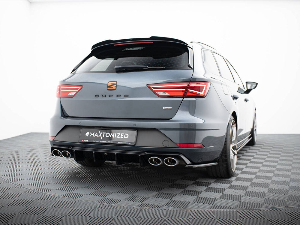 Rear Side Splitters V.3 compatible with SEAT Leon Cupra Mk3 FL Sportstourer - Carbon Look