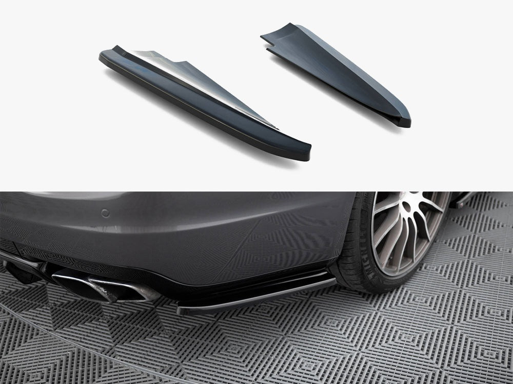 Rear Side Splitters compatible with Maserati Quattroporte Mk6 - Carbon Look