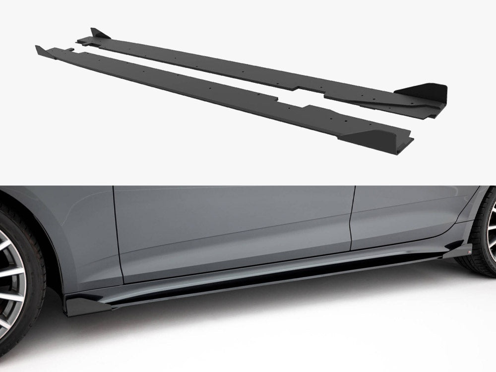 Street PRO Side Skirts Diffusers + Flaps compatible with Audi A5 Sportback F5 Facelift
