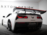 Carbon Spoiler With Upper Swan Mounting + LED compatible with Chevrolet Corvette Stingray / Grand Sport C7