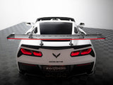 Carbon Spoiler With Upper Swan Mounting + LED compatible with Chevrolet Corvette Stingray / Grand Sport C7