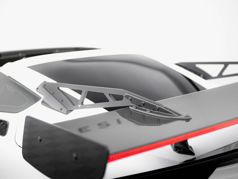 Carbon Spoiler With Upper Swan Mounting + LED compatible with Chevrolet Corvette Stingray / Grand Sport C7