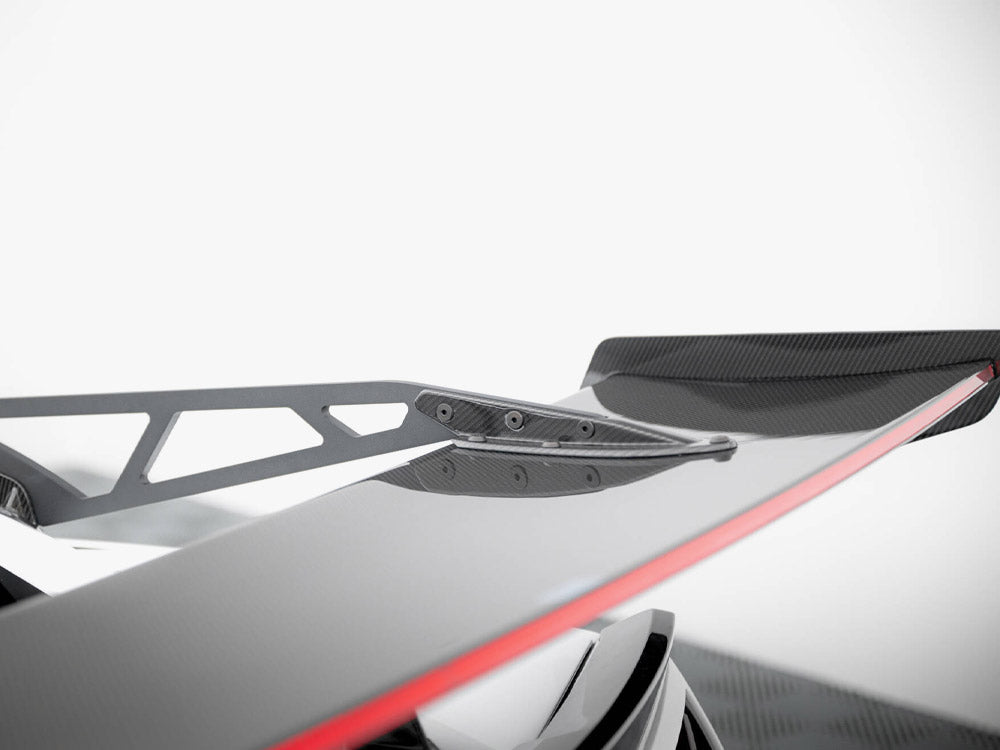 Carbon Spoiler With Upper Swan Mounting + LED compatible with Chevrolet Corvette Stingray / Grand Sport C7