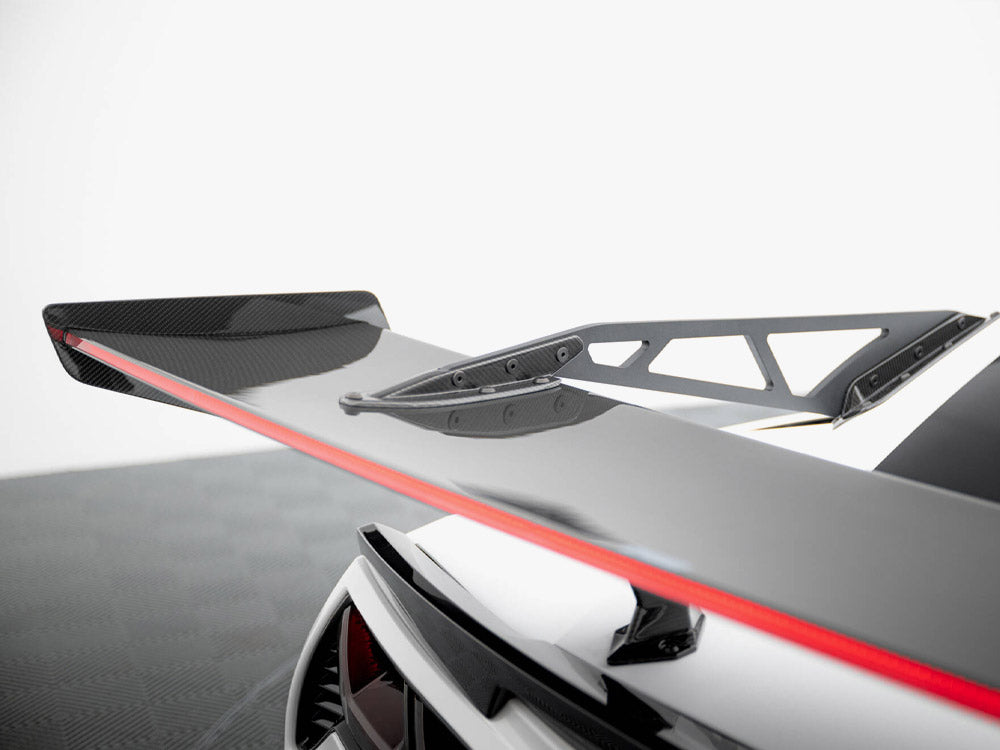 Carbon Spoiler With Upper Swan Mounting + LED compatible with Chevrolet Corvette Stingray / Grand Sport C7