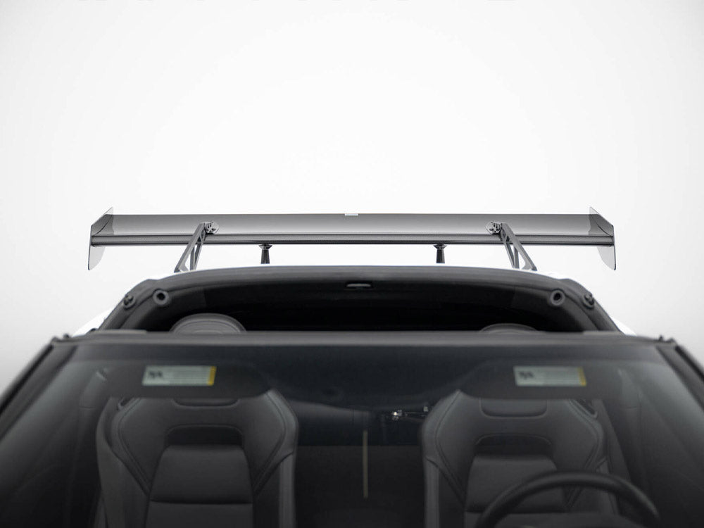 Carbon Spoiler With Upper Swan Mounting + LED compatible with Chevrolet Corvette Stingray / Grand Sport C7