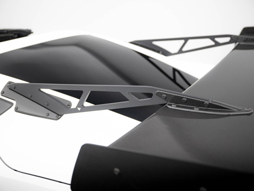 Carbon Spoiler With Upper Swan Mounting + LED compatible with Chevrolet Corvette Stingray / Grand Sport C7