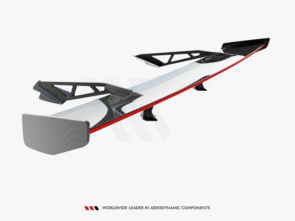 Carbon Spoiler With Upper Swan Mounting + LED compatible with Chevrolet Corvette Stingray / Grand Sport C7