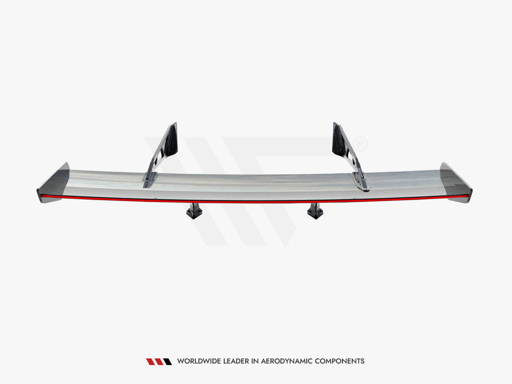 Carbon Spoiler With Upper Swan Mounting + LED compatible with Chevrolet Corvette Stingray / Grand Sport C7