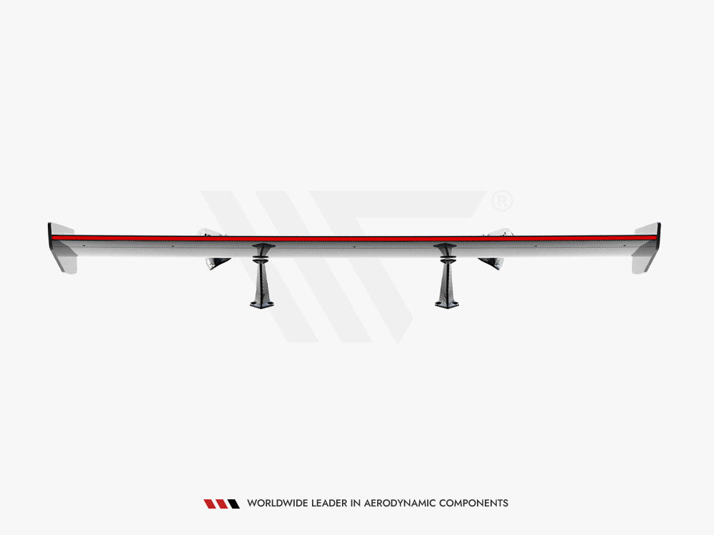 Carbon Spoiler With Upper Swan Mounting + LED compatible with Chevrolet Corvette Stingray / Grand Sport C7