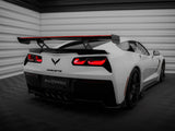 Carbon Spoiler With Internal Brackets Uprights + LED compatible with Chevrolet Corvette Stingray / Grand Sport C7