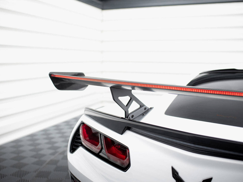 Carbon Spoiler With Internal Brackets Uprights + LED compatible with Chevrolet Corvette Stingray / Grand Sport C7