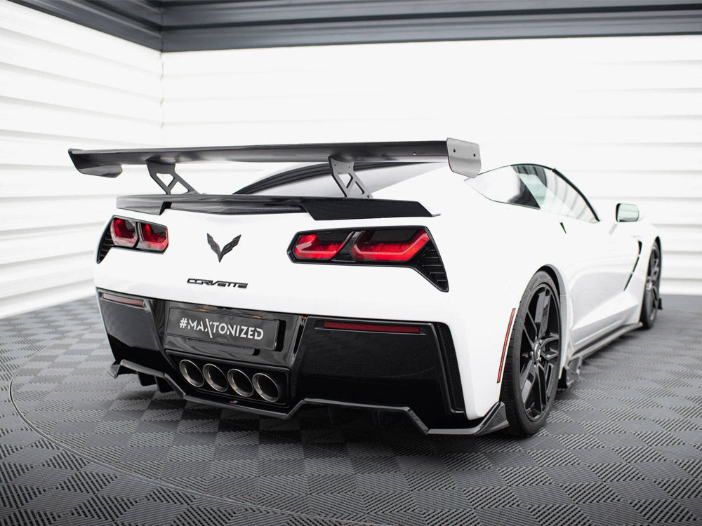 Carbon Spoiler With Internal Brackets Uprights compatible with Chevrolet Corvette Stingray / Grand Sport C7