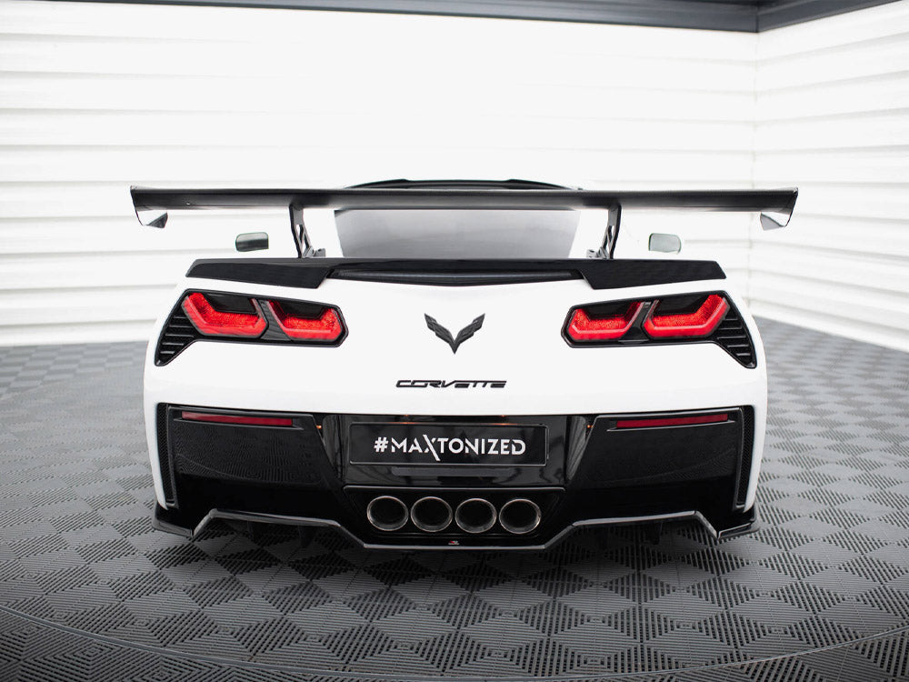 Carbon Spoiler With Internal Brackets Uprights compatible with Chevrolet Corvette Stingray / Grand Sport C7