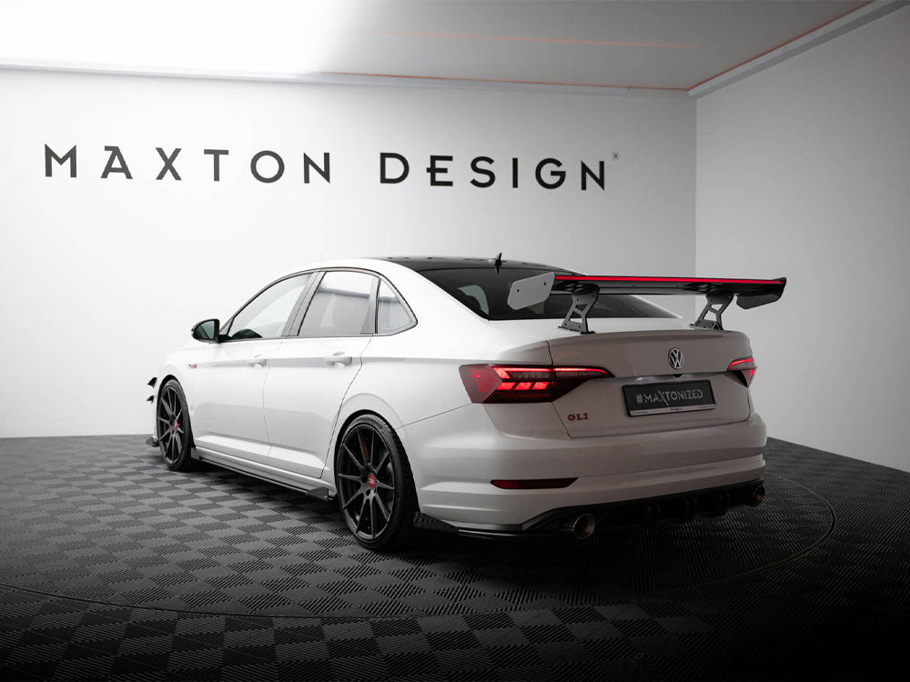 Carbon Spoiler With Internal Brackets Uprights + LED compatible with Volkswagen Jetta GLI Mk7