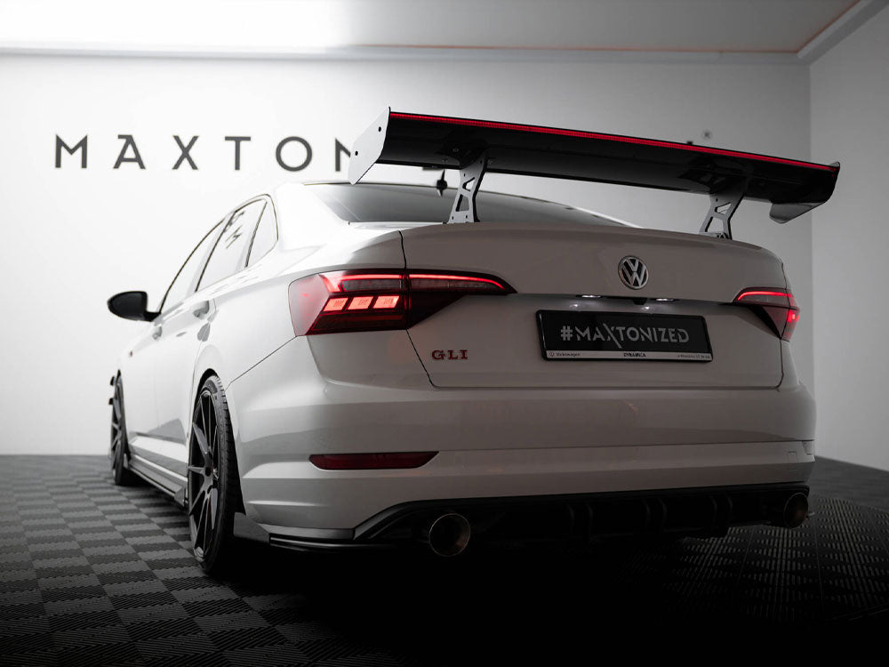 Carbon Spoiler With Internal Brackets Uprights + LED compatible with Volkswagen Jetta GLI Mk7