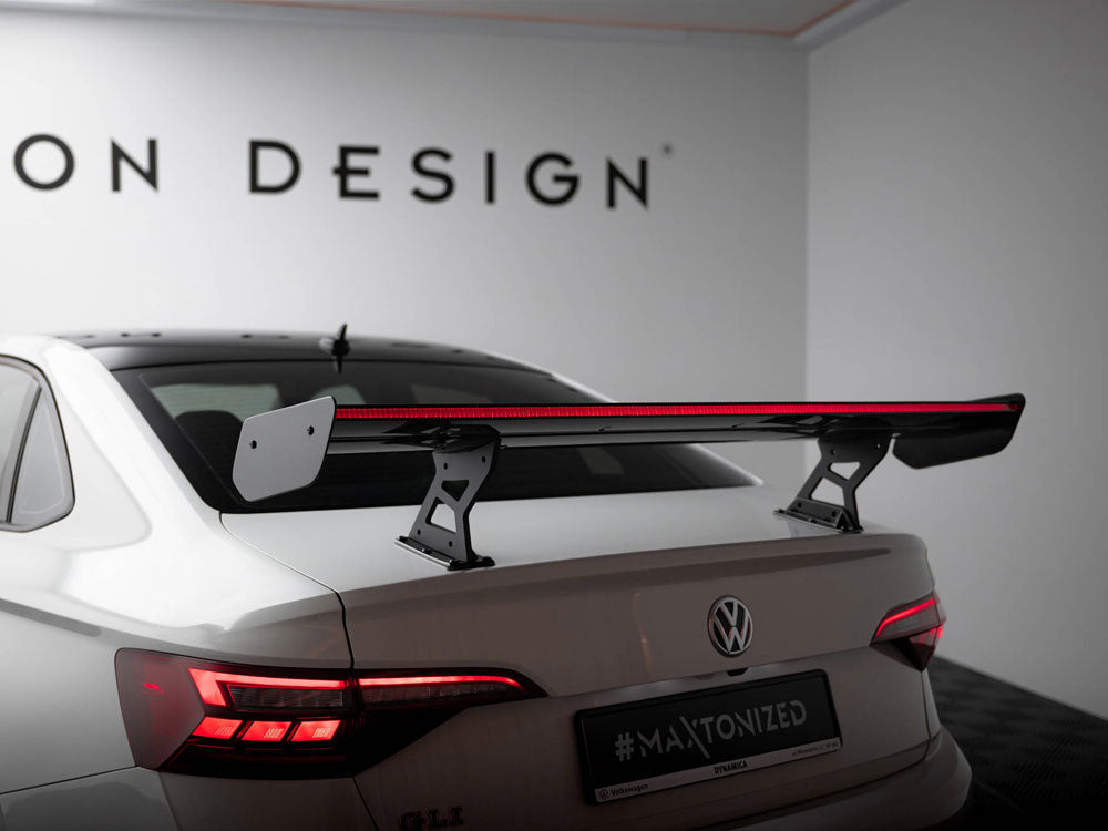Carbon Spoiler With Internal Brackets Uprights + LED compatible with Volkswagen Jetta GLI Mk7