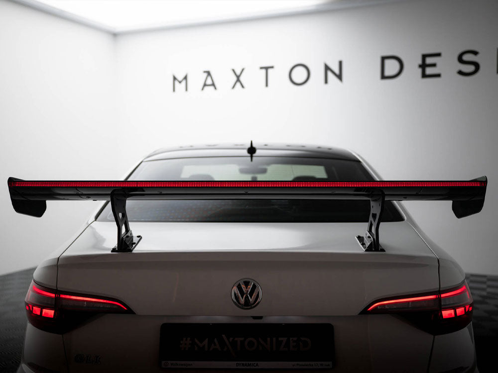 Carbon Spoiler With Internal Brackets Uprights + LED compatible with Volkswagen Jetta GLI Mk7