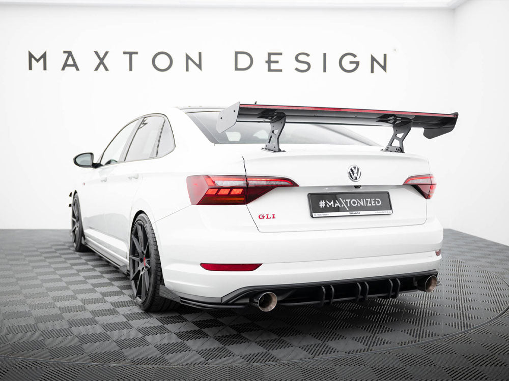 Carbon Spoiler With Internal Brackets Uprights + LED compatible with Volkswagen Jetta GLI Mk7