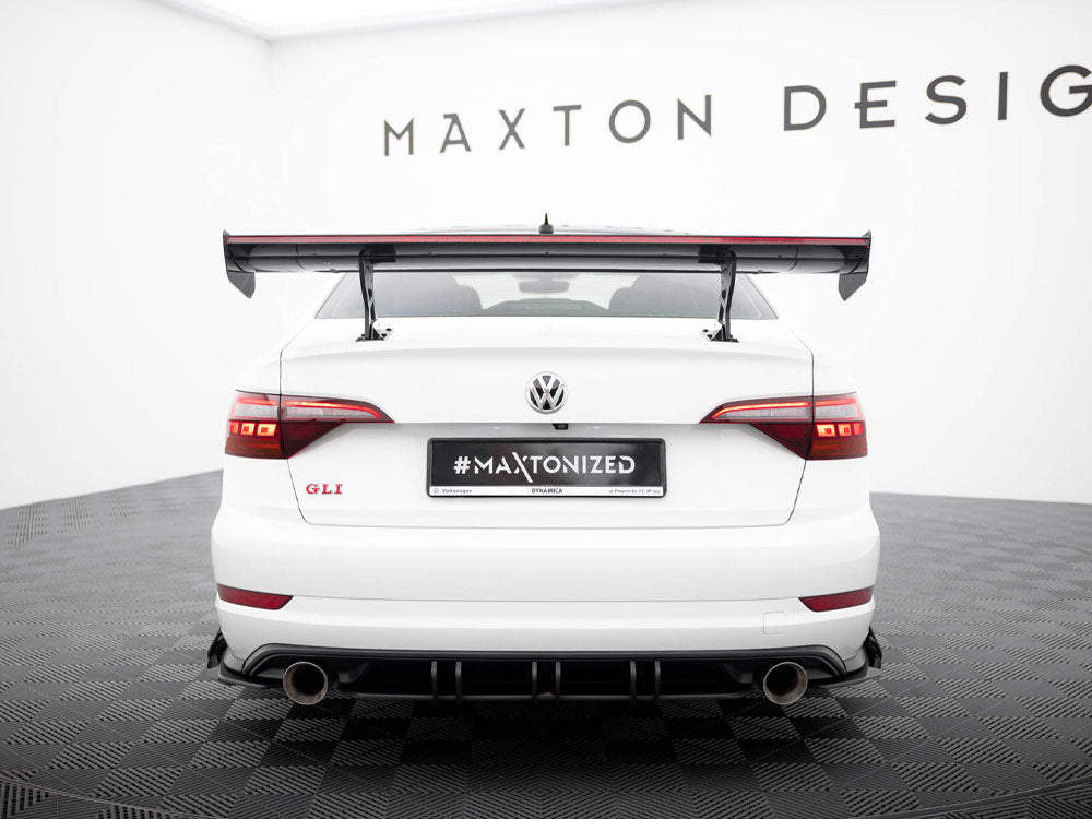 Carbon Spoiler With Internal Brackets Uprights + LED compatible with Volkswagen Jetta GLI Mk7