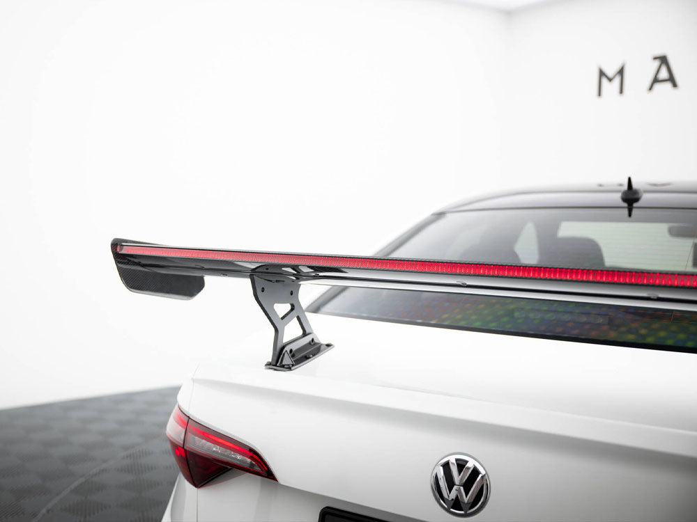 Carbon Spoiler With Internal Brackets Uprights + LED compatible with Volkswagen Jetta GLI Mk7