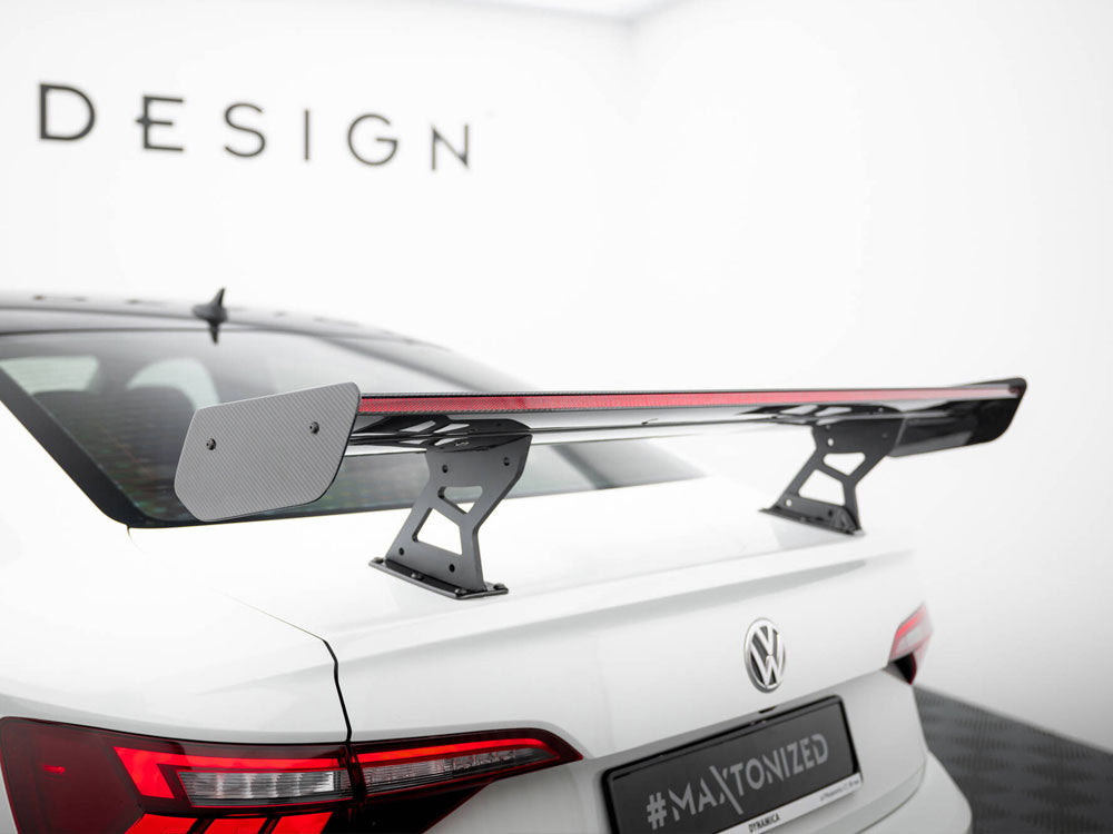 Carbon Spoiler With Internal Brackets Uprights + LED compatible with Volkswagen Jetta GLI Mk7