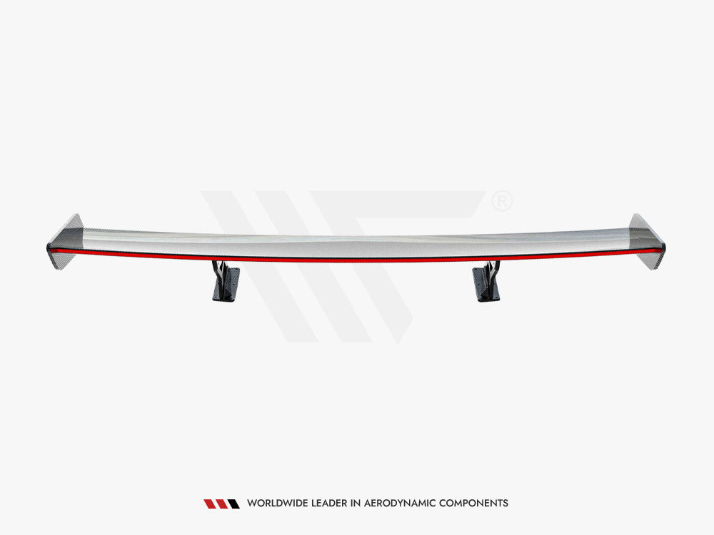 Carbon Spoiler With Internal Brackets Uprights + LED compatible with Volkswagen Jetta GLI Mk7