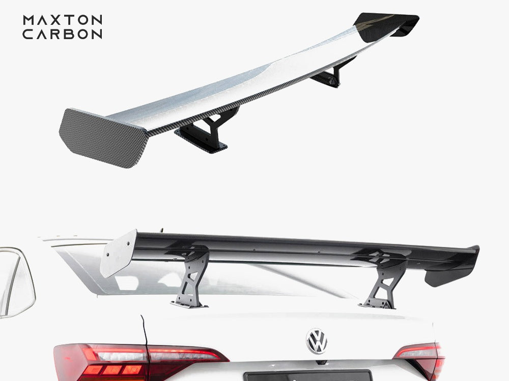 Carbon Spoiler With Internal Brackets Uprights compatible with Volkswagen Jetta GLI Mk7