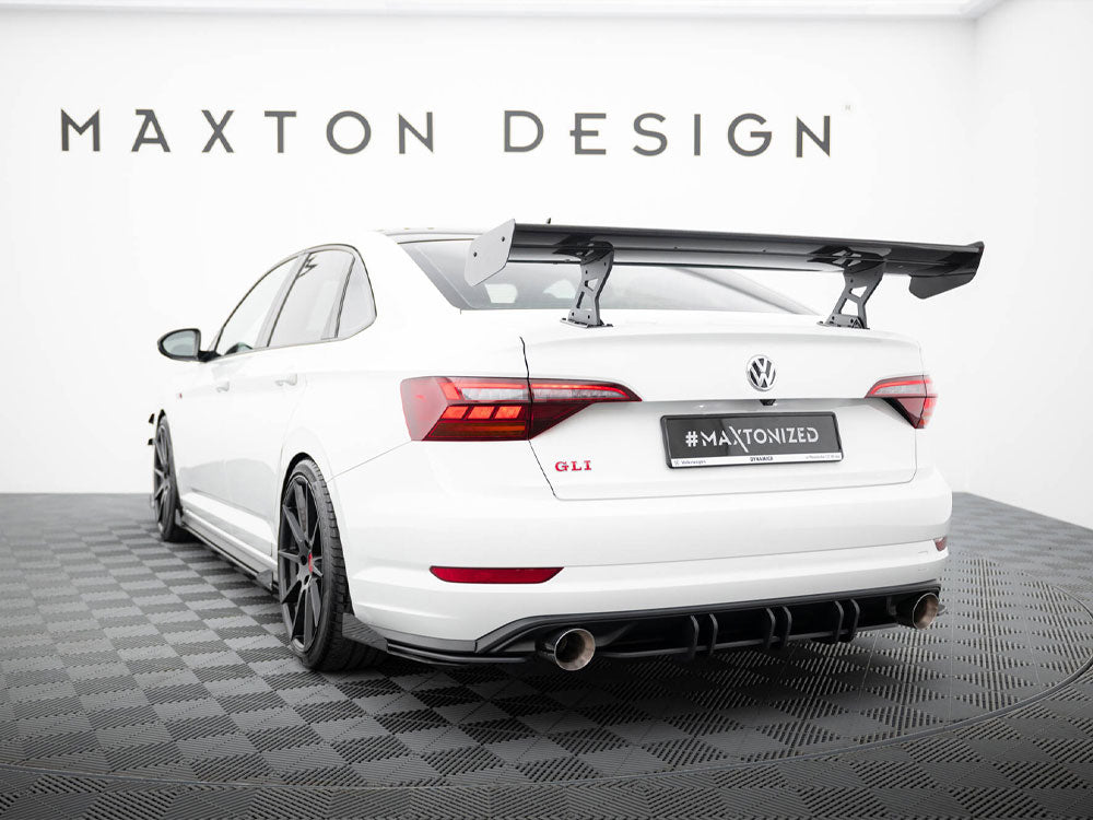 Carbon Spoiler With Internal Brackets Uprights compatible with Volkswagen Jetta GLI Mk7