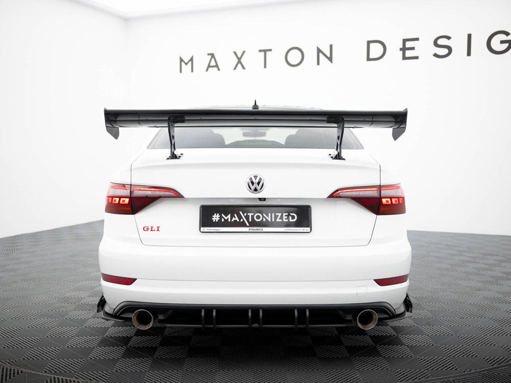 Carbon Spoiler With Internal Brackets Uprights compatible with Volkswagen Jetta GLI Mk7