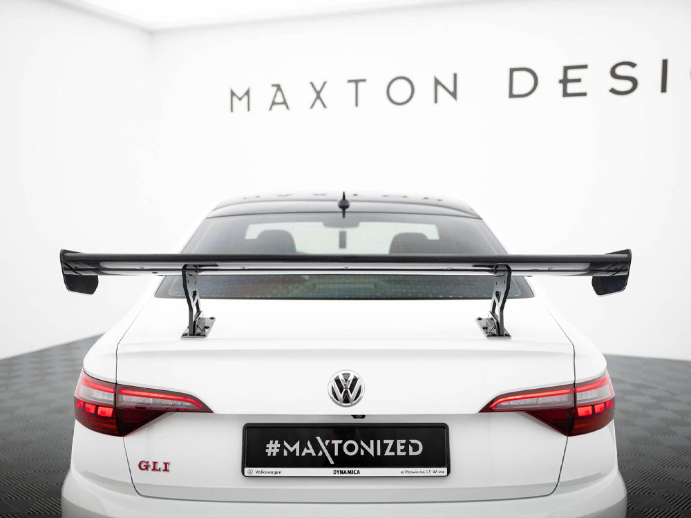 Carbon Spoiler With Internal Brackets Uprights compatible with Volkswagen Jetta GLI Mk7